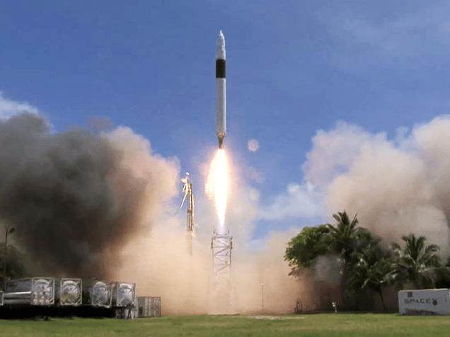 Image of the first successful flight of Falcon 1.
