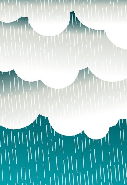 clouds, raindrops
