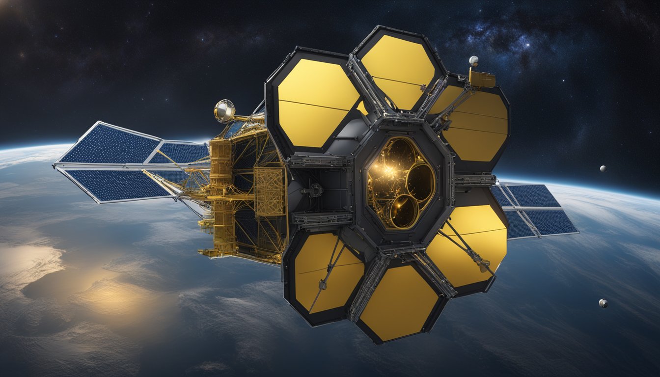 The James Webb Space Telescope orbits Earth, capturing breathtaking images of distant galaxies and celestial phenomena, revolutionizing astrophysical research