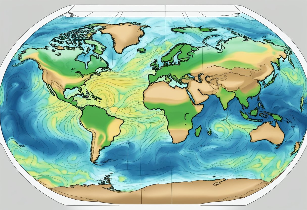 Ocean currents swirl, carrying warm and salty water, impacting global climate. The temperature and salinity variations drive these powerful movements