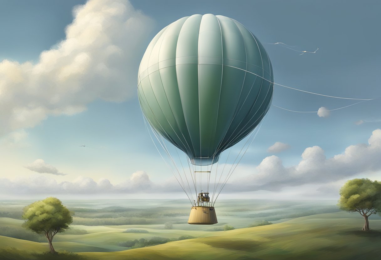 A weather balloon ascends into the sky, collecting atmospheric data with its attached instruments