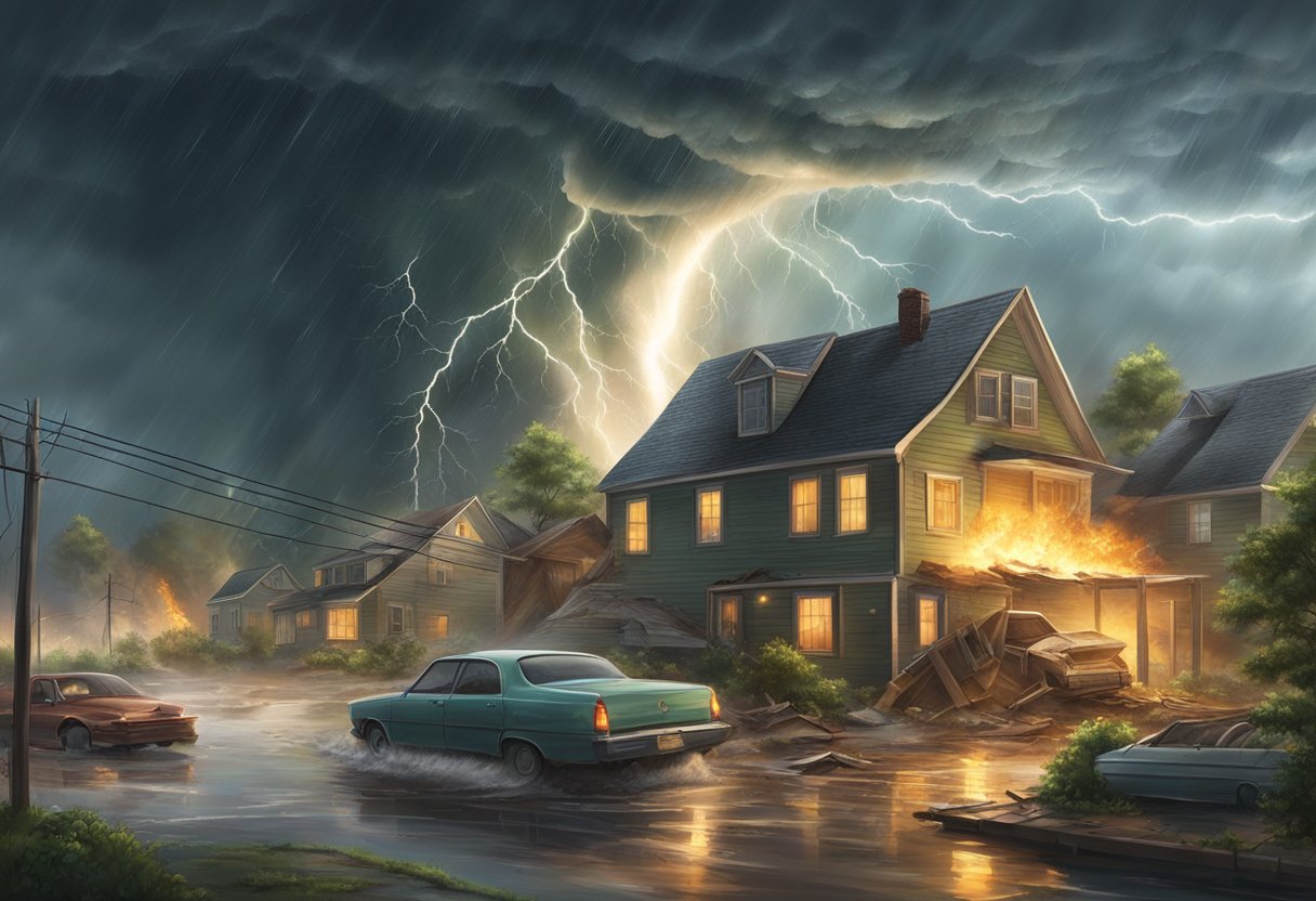 A tornado rips through a town, lifting buildings and tossing cars. Lightning strikes a forest, setting it ablaze. A hurricane batters a coastal city, flooding streets and destroying homes