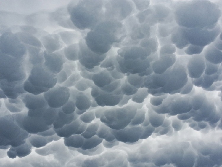 gray clouds, pouch-like clouds