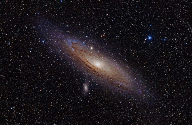 Andromeda galaxy with other neighboring galaxies