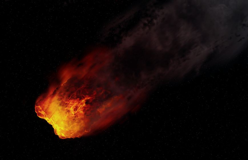 a meteor on fire