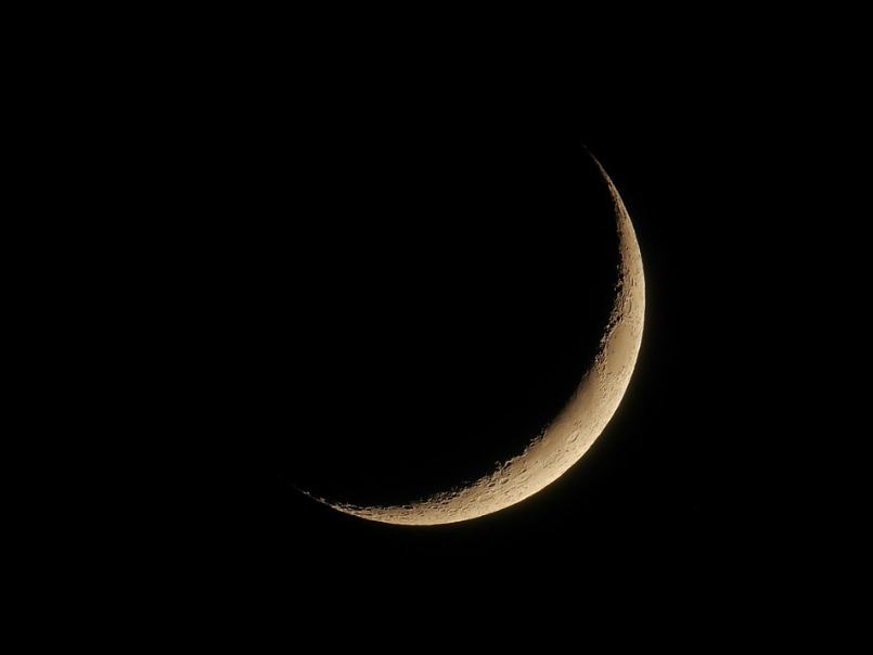 crescent-shaped moon 