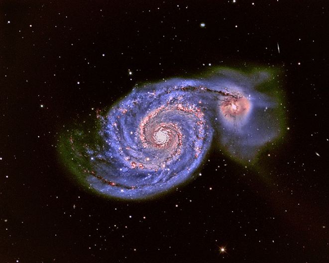 the M51 (Whirlpool Galaxy) imaged by W4SM