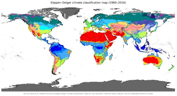 Köppen–Geiger climate map