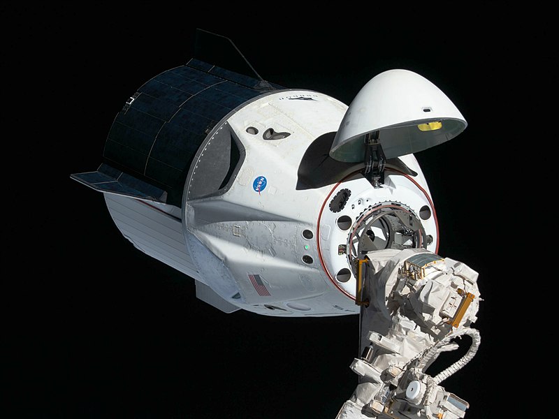Crew Dragon approaching the ISS in March 2019, during Demo-1