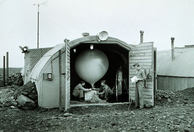 A weather balloon being prepare for launching in Iceland