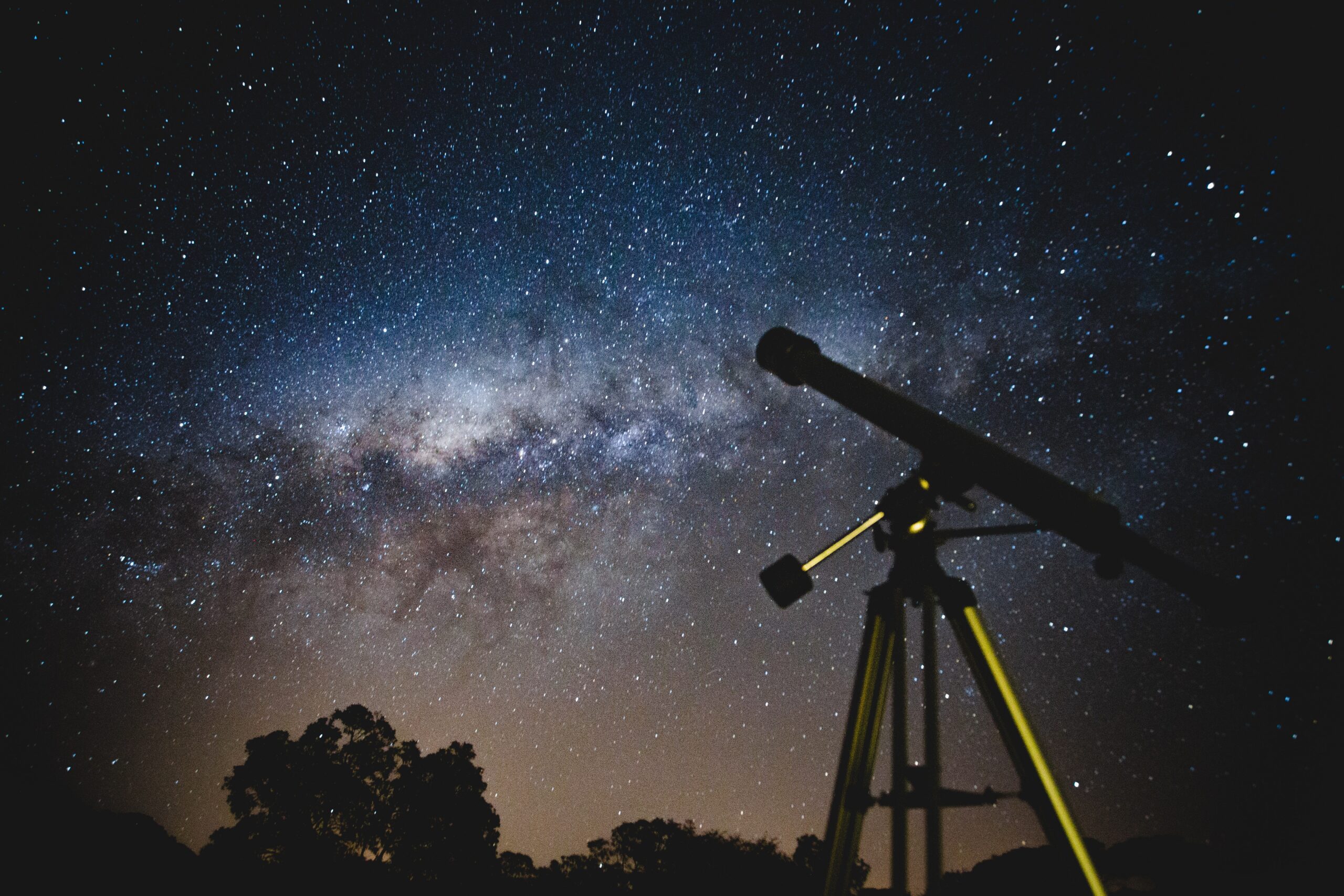 A-black-telescope-under-the-night-sky